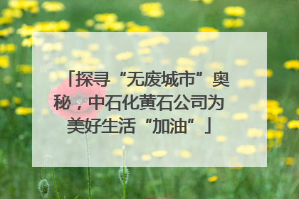 探寻“无废城市”奥秘，中石化黄石公司为美好生活“加油”