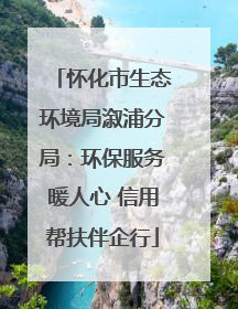 怀化市生态环境局溆浦分局：环保服务暖人心 信用帮扶伴企行