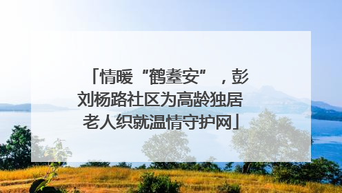 情暖“鹤耋安”，彭刘杨路社区为高龄独居老人织就温情守护网