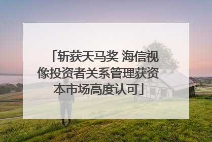 斩获天马奖 海信视像投资者关系管理获资本市场高度认可