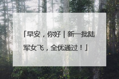早安，你好｜新一批陆军女飞，全优通过！