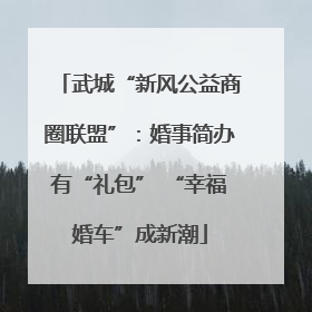 武城“新风公益商圈联盟”：婚事简办有“礼包” “幸福婚车”成新潮