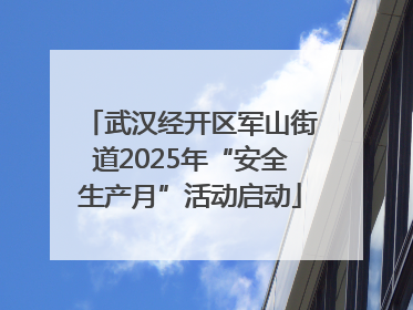 武汉经开区军山街道2025年“安全生产月”活动启动