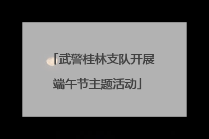 武警桂林支队开展端午节主题活动