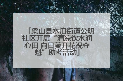 梁山县水泊街道公明社区开展“清凉饮水润心田 向日葵开花祝夺魁”助考活动