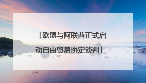 欧盟与阿联酋正式启动自由贸易协定谈判