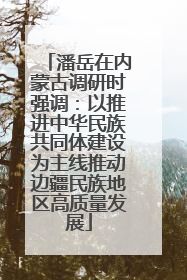 潘岳在内蒙古调研时强调：以推进中华民族共同体建设为主线推动边疆民族地区高质量发展