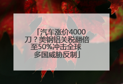 汽车涨价4000刀？美钢铝关税翻倍至50%冲击全球 多国威胁反制