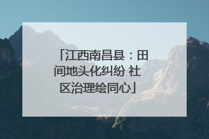 江西南昌县：田间地头化纠纷 社区治理绘同心