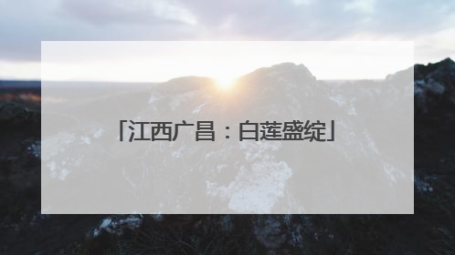 江西广昌：白莲盛绽