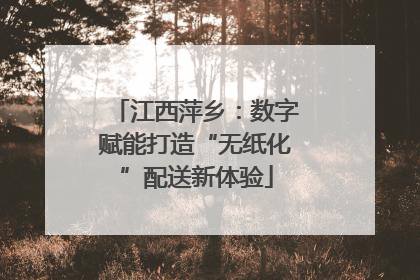 江西萍乡：数字赋能打造“无纸化”配送新体验