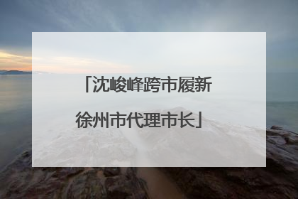 沈峻峰跨市履新徐州市代理市长