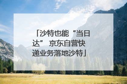 沙特也能“当日达” 京东自营快递业务落地沙特