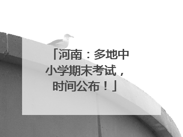 河南：多地中小学期末考试，时间公布！