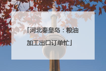 河北秦皇岛：粮油加工出口订单忙