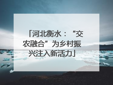 河北衡水：“交农融合”为乡村振兴注入新活力
