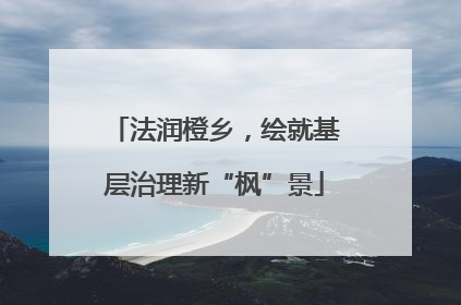 法润橙乡，绘就基层治理新“枫”景