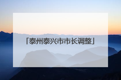 泰州泰兴市市长调整