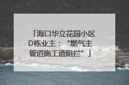 海口华立花园小区D栋业主：“燃气主管道施工遭阻拦”