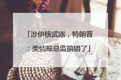 涉伊核武器，特朗普：美情报总监搞错了