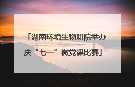 湖南环境生物职院举办庆“七一”微党课比赛