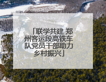 联学共建 郑州客运段高铁车队党员干部助力乡村振兴
