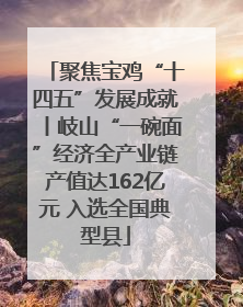 聚焦宝鸡“十四五”发展成就丨岐山“一碗面”经济全产业链产值达162亿元 入选全国典型县