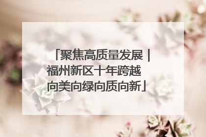 聚焦高质量发展｜福州新区十年跨越 向美向绿向质向新