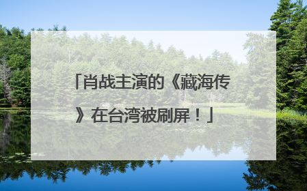 肖战主演的《藏海传》在台湾被刷屏！