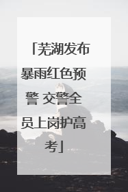 芜湖发布暴雨红色预警 交警全员上岗护高考