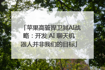 苹果高管捍卫其AI战略：开发 AI 聊天机器人并非我们的目标