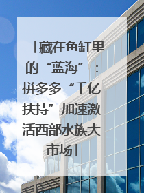 藏在鱼缸里的“蓝海”：拼多多“千亿扶持”加速激活西部水族大市场