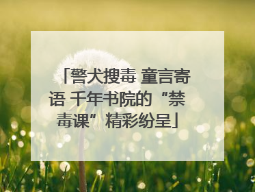 警犬搜毒 童言寄语 千年书院的“禁毒课”精彩纷呈