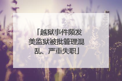 越狱事件频发 美监狱被批管理混乱、严重失职