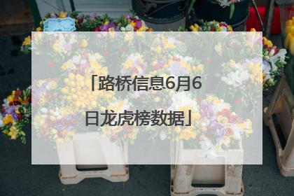路桥信息6月6日龙虎榜数据