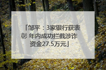邹平：3家银行获表彰 年内成功拦截涉诈资金27.5万元