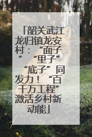 韶关武江龙归镇龙安村：“面子”“里子”“底子”同发力！“百千万工程”激活乡村新动能