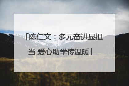 陈仁文：多元奋进显担当 爱心助学传温暖