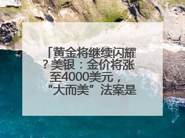 黄金将继续闪耀？美银：金价将涨至4000美元，“大而美”法案是关键！