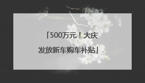 500万元！大庆发放新车购车补贴
