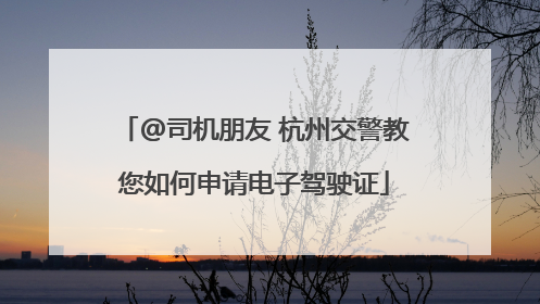 @司机朋友 杭州交警教您如何申请电子驾驶证