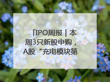 IPO周报｜本周3只新股申购，A股“充电模块第一股”来了